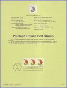 USA8 #2525 U/A SOUVENIR PAGE FDC STR3  Flower - Roulette - Picture 1 of 1