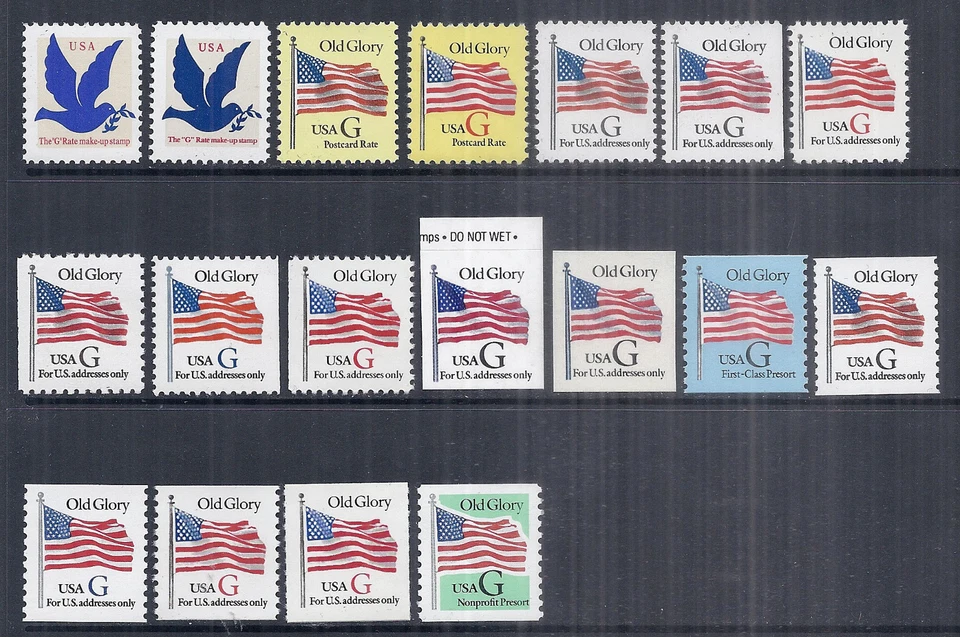 1994-1995 US Complete G Rate Set of 18 2877-2893 2886B Old Glory all types OGMNH - Image 1 of 1