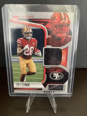2021 Panini Playbook Rookie Materials Patch Trey Sermon RMA-TSE 49ers RC - Image 1 of 2