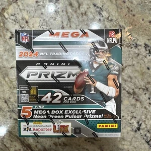 2024 Panini Prizm NFL Football Mega Box Factory Sealed Neon Green Pulsar Prizms - Bild 1 von 6