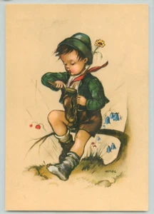 POSTCARD Hummel child, Polishing shoes, Hilde - Picture 1 of 2