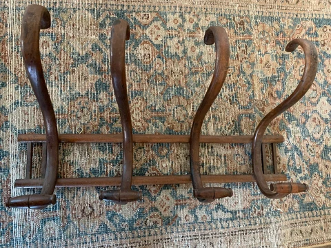Bentwood Antique 4 Hook Hat Coat Rack  - Wall Mount Farmhouse 30” X 12” Cover