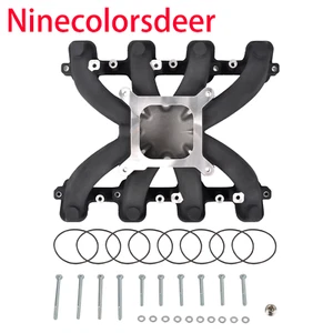 Aluminum Single Plane Intake Manifold For Chevy LS LS3/L92 300-131 BK - Foto 1 di 7