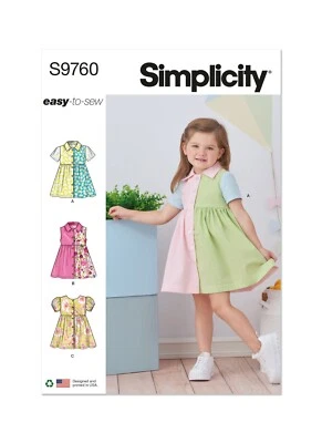 SIMPLICITY 9760 TODDLERS DRESS Pattern Sizes 6 month-4 Years Skill: EASY S - Image 1 of 4