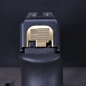 Brass Slide Cover Back Plates for Glock 17 19 20 21 26 34 Accessories, US Flag - Picture 1 of 2