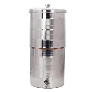 Indischer traditioneller Stahl Kupfer Wassertopf 15Lt H358 - Bild 1 von 5