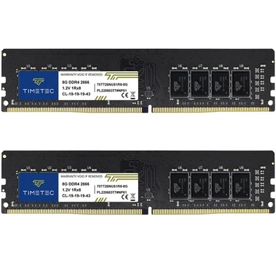 16GB KIT(2x8GB) DDR4 2666MHz PC4-21300 Unbuffered Non-ECC 1.2V CL19 1Rx8 Sing... - Image 1 of 4