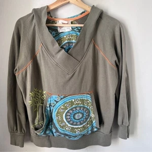 Sudadera con Capucha Interior Niño Elegante Oliva con Acentos Azul y Naranja XS - Imagen 1 de 8