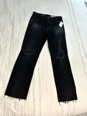 AG Adriano Goldschmied Isabelle Black Jeans Women 27 High Rise Straight AG-ED - Image 1 of 4