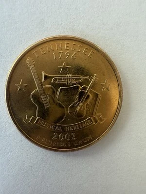 2002-D Tennessee Musical Heritage Gold Plated Quarter - Image 1 of 3