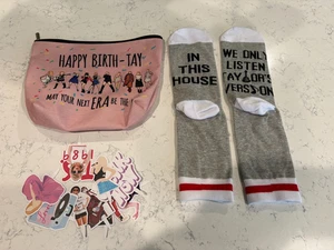Taylor Swift Eras Tour - Fan Merch Lot Socks/Make Up Bag /Signs - Picture 1 of 1