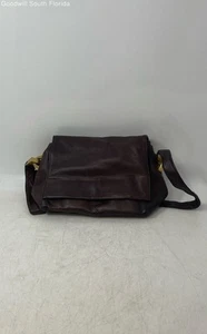 Signature By Perlina Womens Brown Leather Adjustable Strap Lined Crossbody Purse - Picture 1 of 7