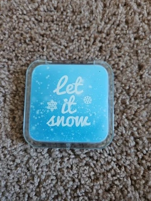 Let It Snow Compact 3x3 Inch Square Folding Mirror Pocket Makeup Mirror New - Image 1 of 2