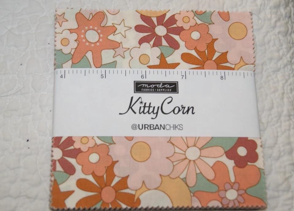 Moda  Kitty Corn 5" Inch Charm Pack Urban Chicks Quilt Top Fabric 42 Pieces - Image 1 of 2