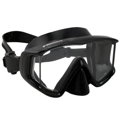 Promate Avanti TL Panoramic Tri-View Edgeless Scuba Dive Mask Snorkeling Gear