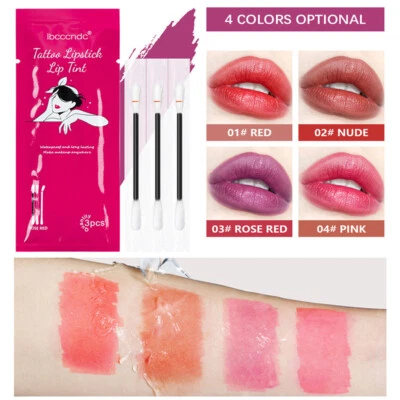 3 Teile/Satz Tattoo Lippenstift Matte Lip Gloss Make-Up Samt Lip Gloss  ∧ - Bild 1 von 4