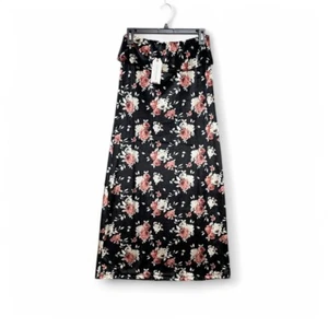 Earthbound Dark Romantic Velvet Floral Maxi Skirt Small Boho Whimsigoth Grunge - Picture 1 of 7