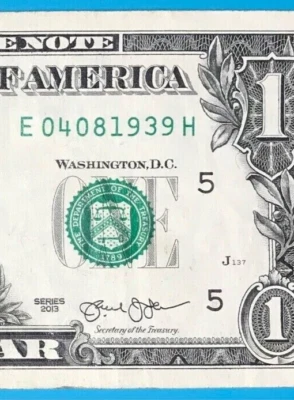 April 8, 1939 : E 04081939 H BIRTHDAY Note $1 One Dollar Bill - Image 1 of 3