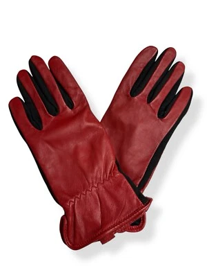 Guantes de cuero rojos vintage pequeños para mujer informales de conducción Foto 1 de 4