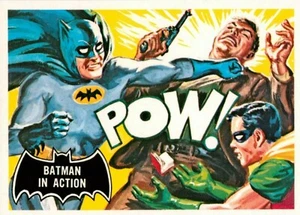 1989 TOPPS BATMAN 1966 Reissue Card BATMAN IN ACTION Black Bat - Picture 1 of 2