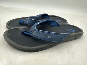 Olukai Ohana Boys Size 8 Gray Beach Casual Outdoor Slip On Flip Flop Sandals