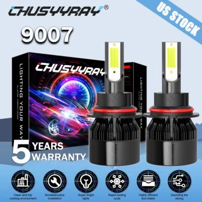 2x 9007 Kit de bombillas LED para Ford F 150 F 250 F 350 Super Duty blanco frío Foto 1 de 4