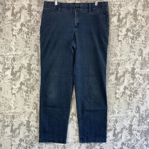 Khakis and Co Jeans Womens 10 Blue Stretch Denim Flexible Waist Straight Leg - Picture 1 of 18