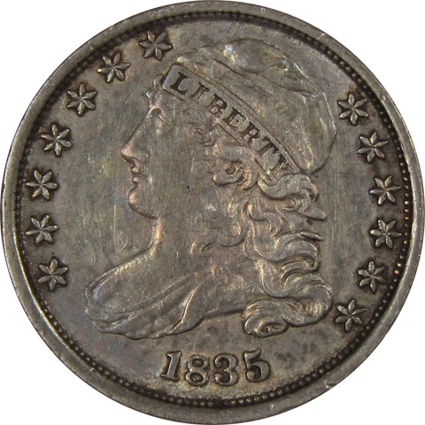 1835 Capped Bust Dime XF Extremely Fine 89.24% Silver SKU:IPC6962 Cover
