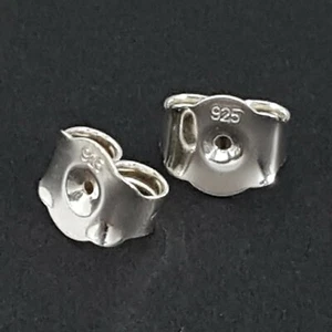Earring Backs 100% 925 Sterling Silver 7.5mm Big Heavy Duty Butterfly Stoppers - Picture 1 of 12