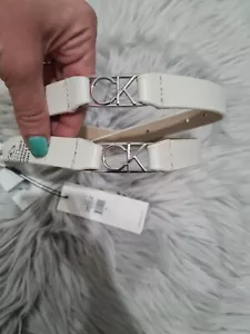Cinturón de cuero genuino para mujer Calvin Klein 95 cm 38 pulgadas nuevo - Imagen 1 de 6