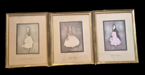 Raphael Tuck 3 Framed Prints 19th C Fashion "Sweet Nell ~Dolly Varden-Fayre Maid - Picture 1 of 14