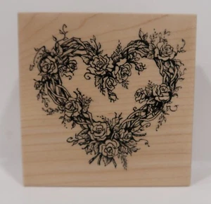 Sello de goma PSX 1993, G-553 Vive & Rose Wreath, amor, amistad - Imagen 1 de 3
