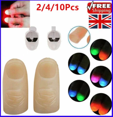 2-10X Magic Light Up Flashing Thumbs Fingers Trick Appearing Light Close Up XMAS - Image 1 of 4