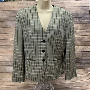 Pendleton Country Sophisticates Women Blazer Jacket Black White Sz 14 Lined - Picture 1 of 9