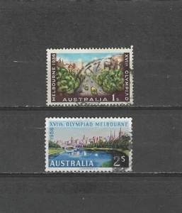 AUSTRALIA , 1956 , 16th OLYMPICS , MELBOURNE , SET OF 2 STAMPS , PERF , USED - Picture 1 of 1