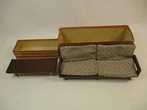 Vintage Mattel Modern MCM Barbie Furniture Couch and Coffee Table w/ Box 801 803 - Picture 1 of 19