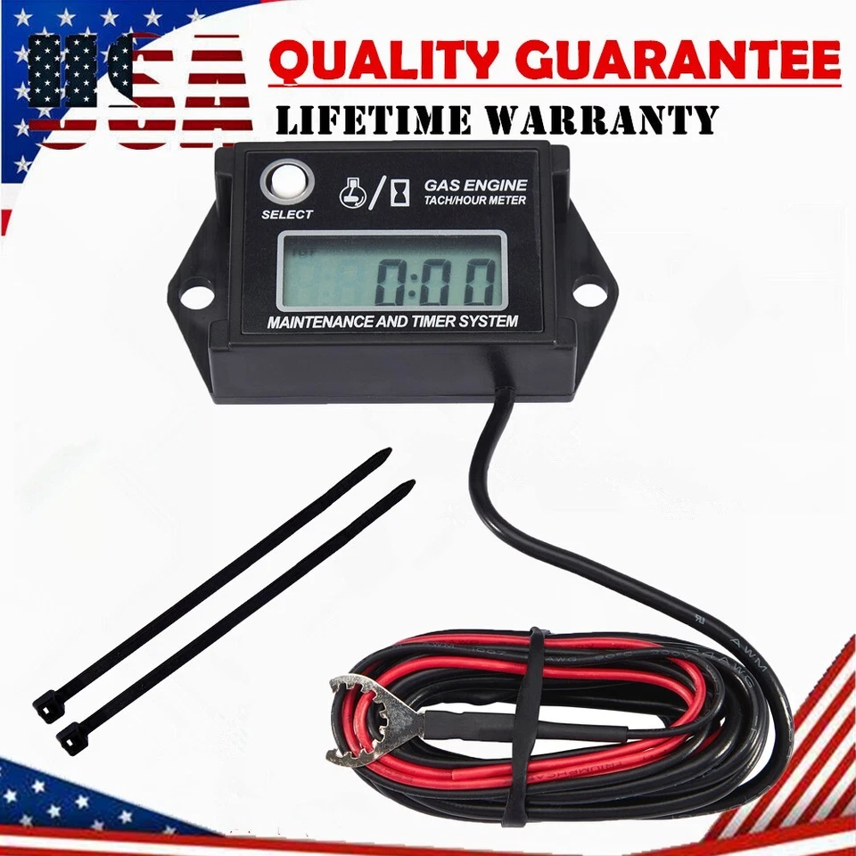 Tacómetro digital medidor de horas tacómetro temporizador de trabajo para motocicleta moto de cross Foto 1 de 4