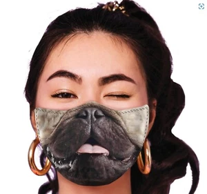 Cubierta de máscara facial para perro Pug Life filtro reutilizable transpirable - Imagen 1 de 1