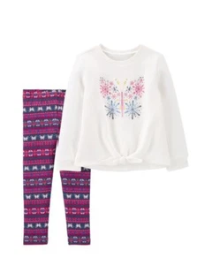 Carters Toddler Girl Clothes 2T Pants/Leggings Shirt Cute Outfit 2 PC Set - Picture 1 of 11