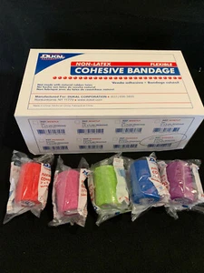 24 Dukal Flexible Kohäsionsbandage Wickel Elastisch 8036AS Farben 61386-AS 3 Zoll x 5 Jahre - Bild 1 von 5