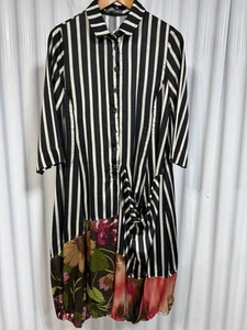 Alembika Sunset Wonderful Striped Floral Dress One Size - Picture 1 of 7