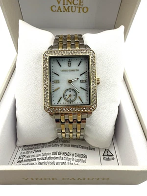 Vince Camuto relógio feminino mostrador em madrepérola cristal, tamanho: 29 mm, dois tons!! - Imagem 1 de 4