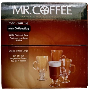 Mr Coffee Glass Set di 4 tazze irlandesi con base a piedistallo - Foto 1 di 4