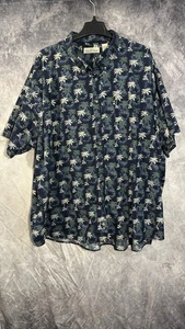 Natural Issue Men’s Hawaiin Palm Trees Tropical Blue Short Sleeve Cotton 3XL - Picture 1 of 9