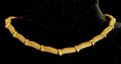 Vintage Avon Textured Gold Tone Necklace  - Image 1 of 3