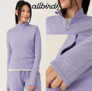 Allbirds Natural Run mittellagiger 1/4-Reißverschluss Pullover Oberteil Größe Small neu lila Hush - Bild 1 von 12