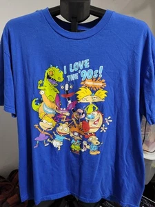Rugrats Ren Stimpy Nickelodeon amo gli anni 90! T-shirt grafica blu XL - Foto 1 di 3