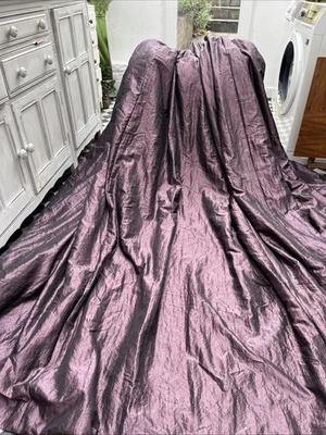 HUGE Taffeta/Satin Single Curtain, Dark Plum,  161"W x 89" L  (span 170cm) LOT 2 - Image 1 of 4