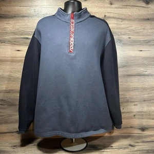 VTG ROOTS ATHLETICS Navy 1/4 zip pullover sweatshirt Men’s XXL - Picture 1 of 8