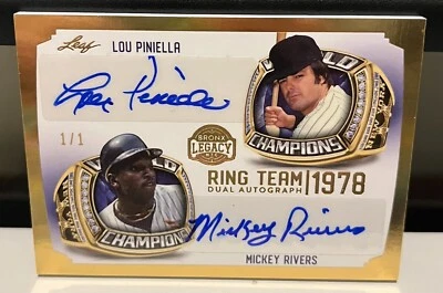 2023 Leaf Bronx Legacy Piniella/Rivers 1978 Ring Team 双签名;1/1;其中一个 — 第 1/2 张图片